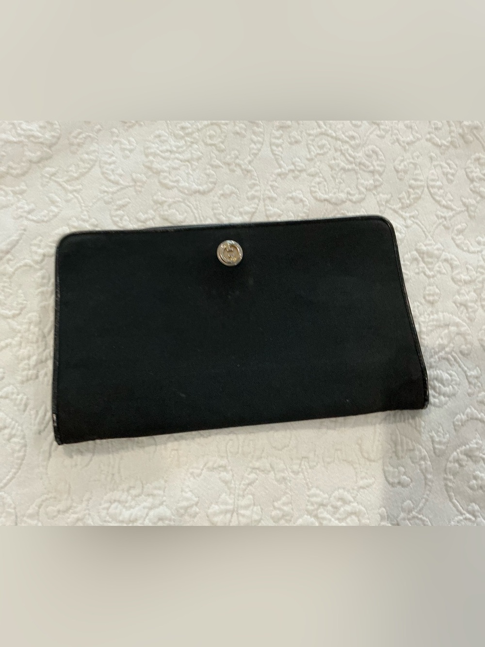 vintage Gucci, black Travel organizer wallet case Gigi logo made in Italy